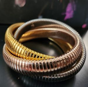 Meshmerise 18k tricolored plated bangle